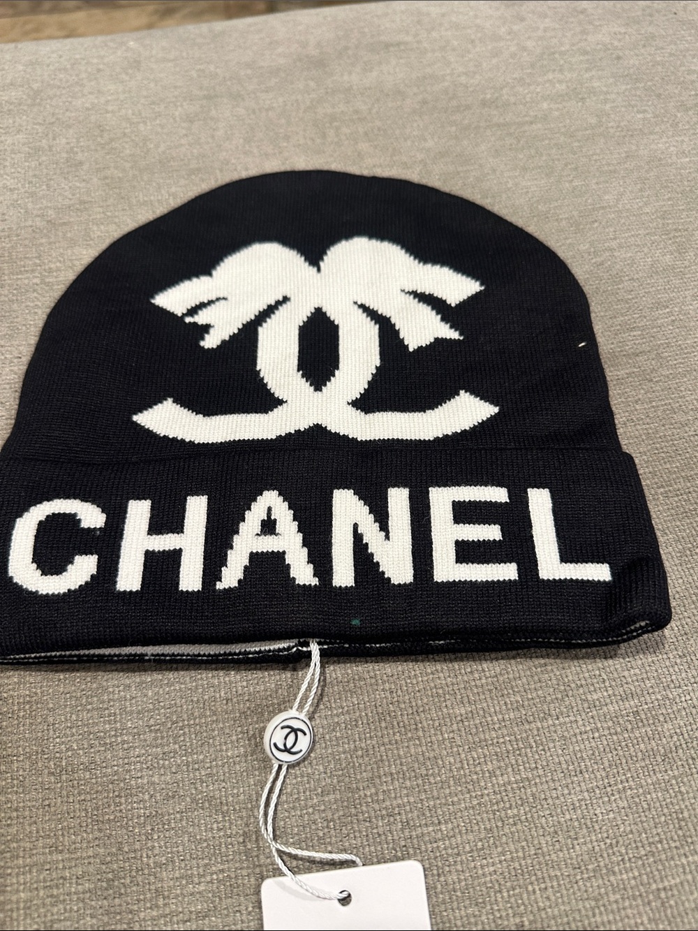 Black & White Logo Beanie Hat size S